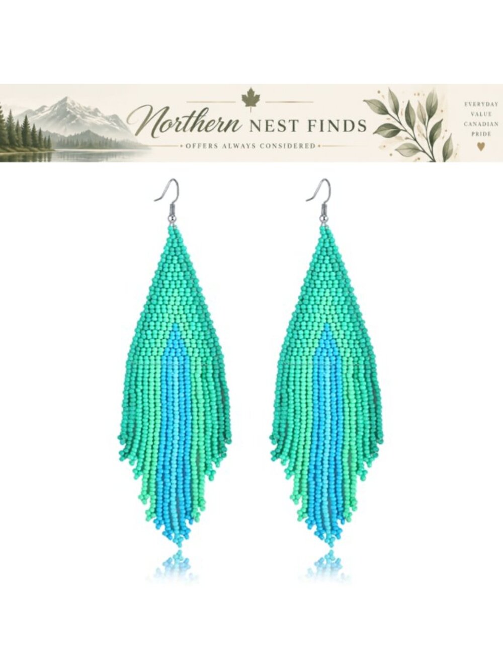 Handmade Boho Beaded Long Tassel Dangle Earrings Statement Fringe